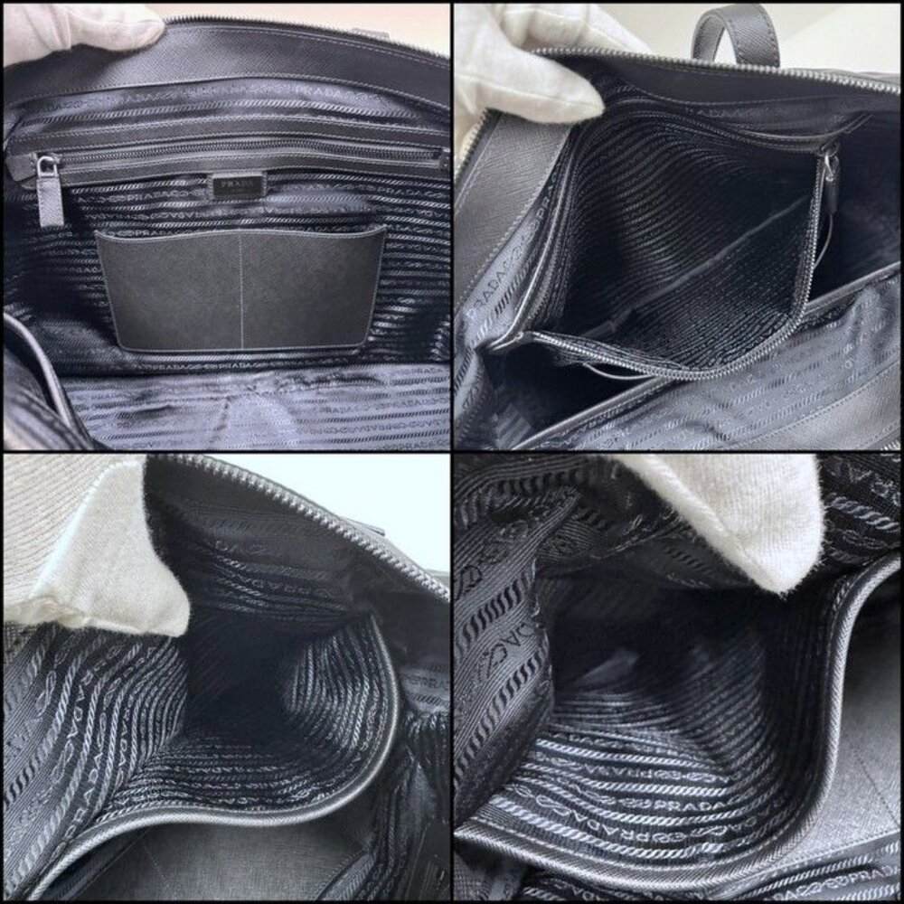 Prada Tessuto Tote Black Nylon Calf Leather - Picture 8 of 9